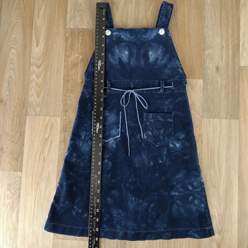 Vtg‎ Un Deux Toi Toddler Girls 5 Navy Blue Made in Canada Jumper Dress Velvet
